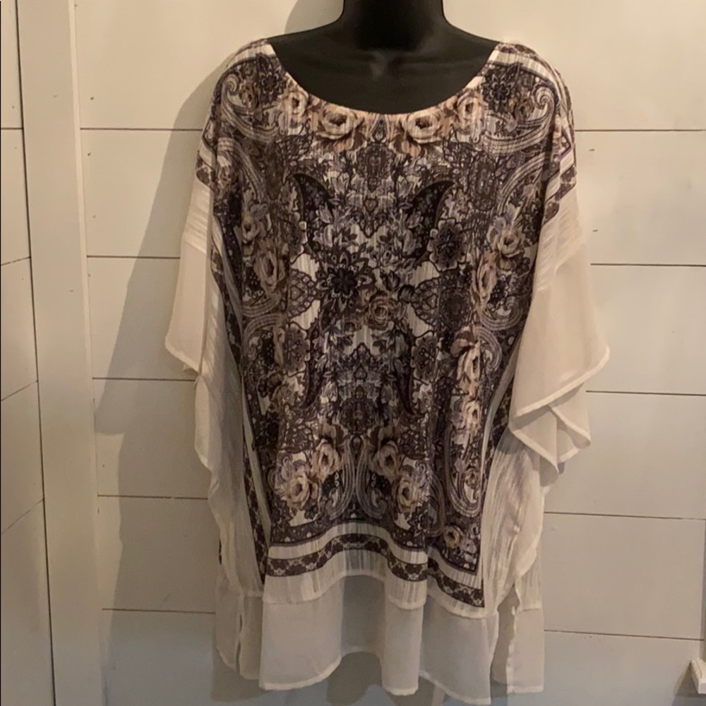 Cream and Black blouse